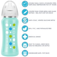 LA BABY Ultimate Insulated Baby Bottle 9 oz - Seafoam Green‎