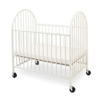 LA BABY Arched Metal Mini Portable Crib